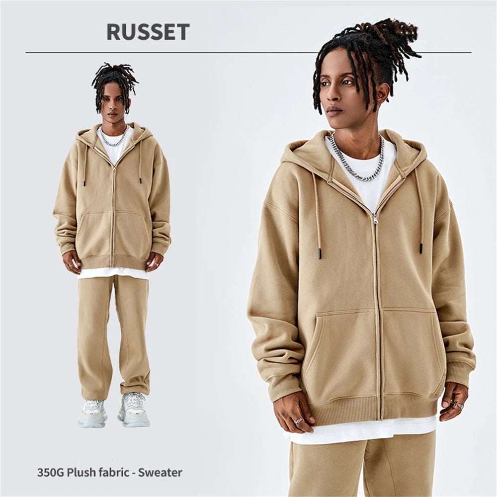 Männer Fleece Reißverschluss Beiläufige Lose Warme Feste