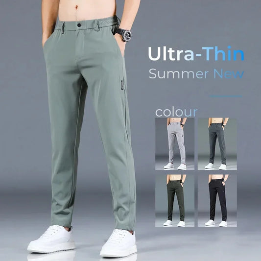 Summer New Thin Ice Silk Stretch Pants
