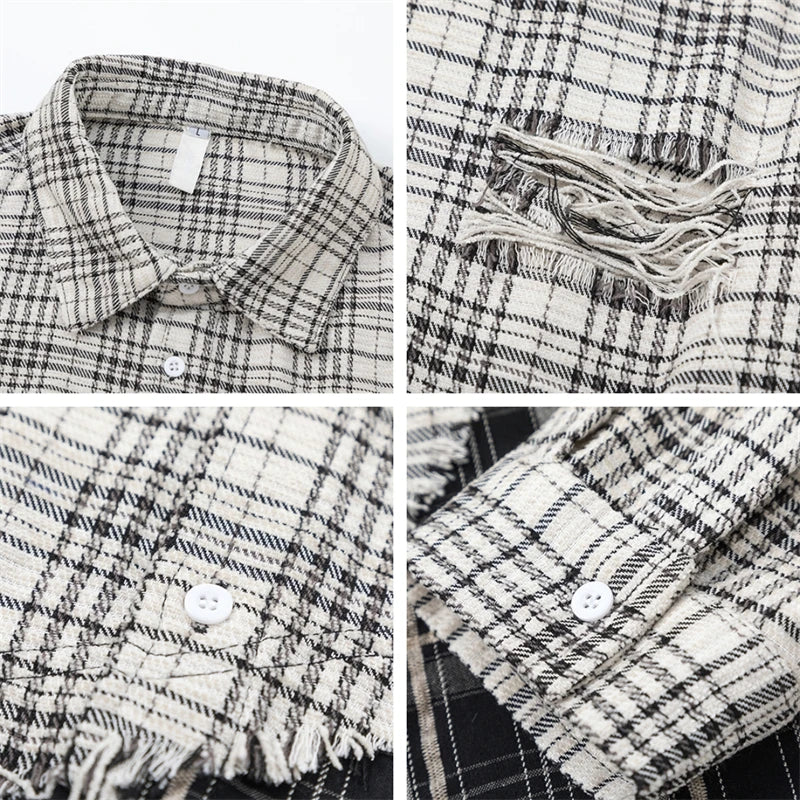 Women Plaid Blouses Korean Style Shirts