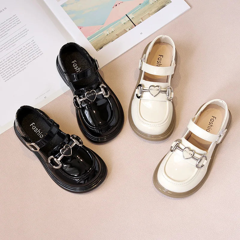 Autumn Glossy Kids Black School Performance Shoes