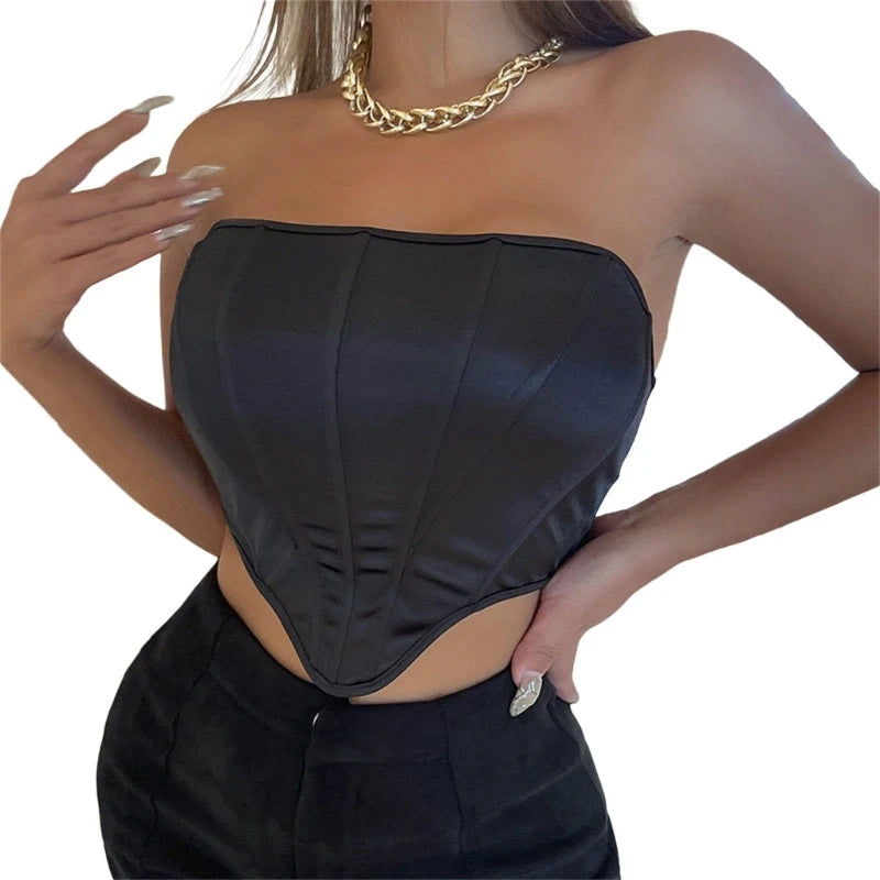 Bright Fishbone Corset Tops