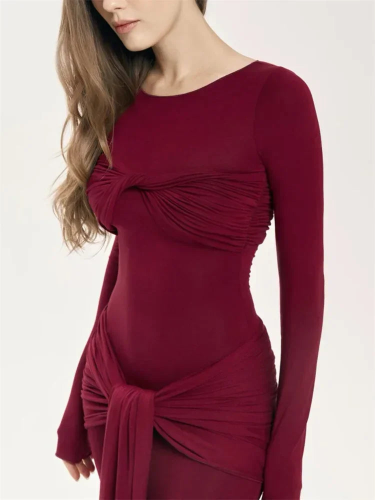 Tossy Damen Sexy Plissee Maxikleid