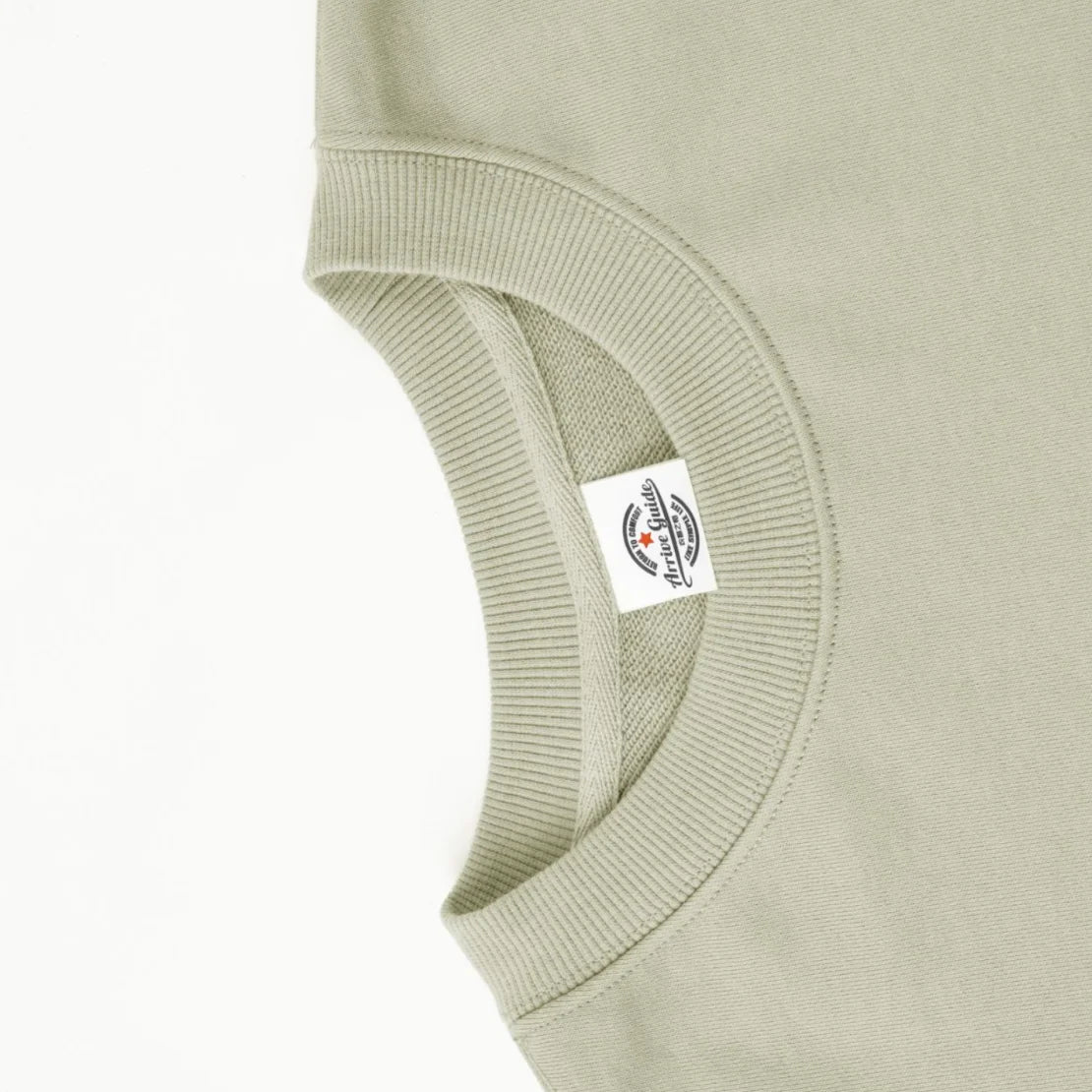 350g 100% Men Cotton Crew Neck Sweatshirts Solid Beige
