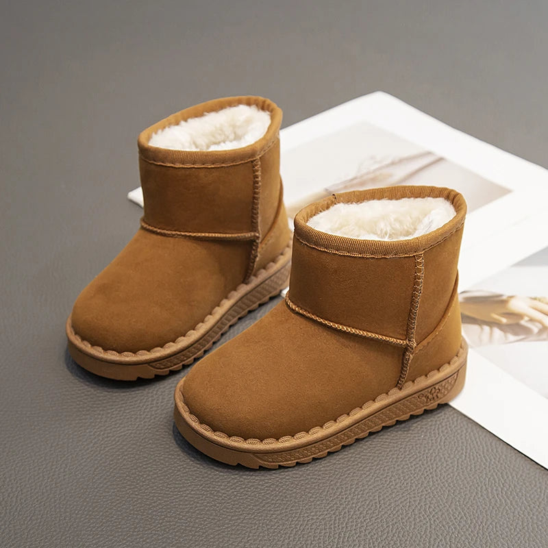 New Leisure Thick Fur Platform Winter Kids Short Boot