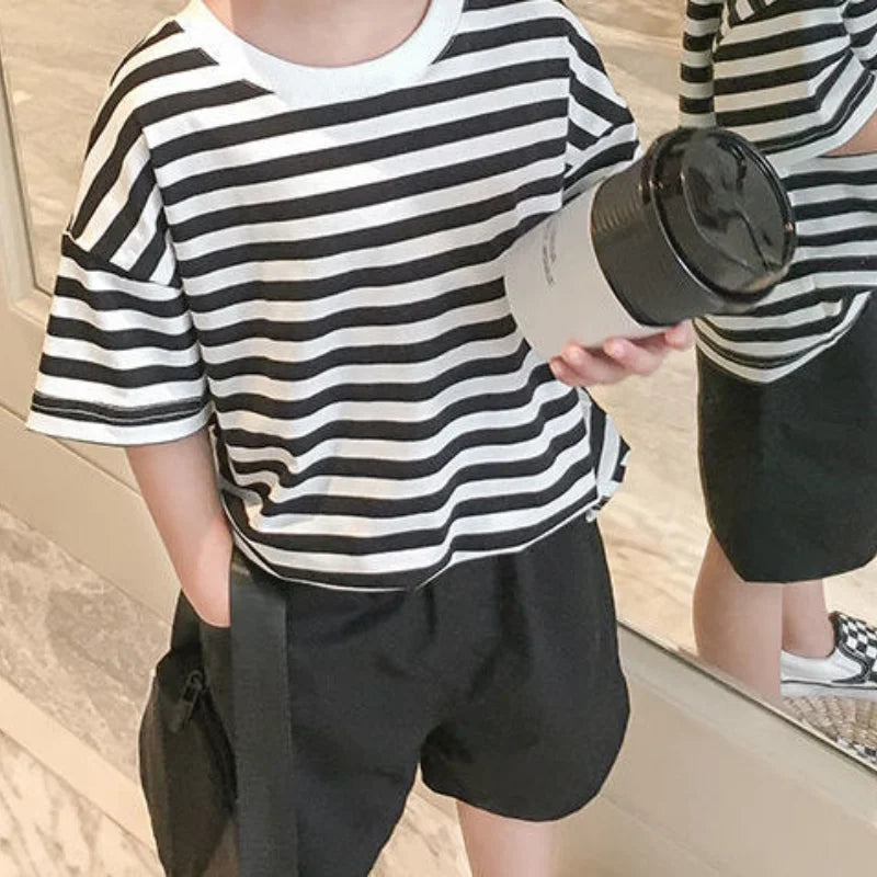 All-match Loose Cotton Boys T-shirt