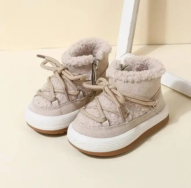 New Warm Plush Rubber Sole Toddler Kids Sneakers