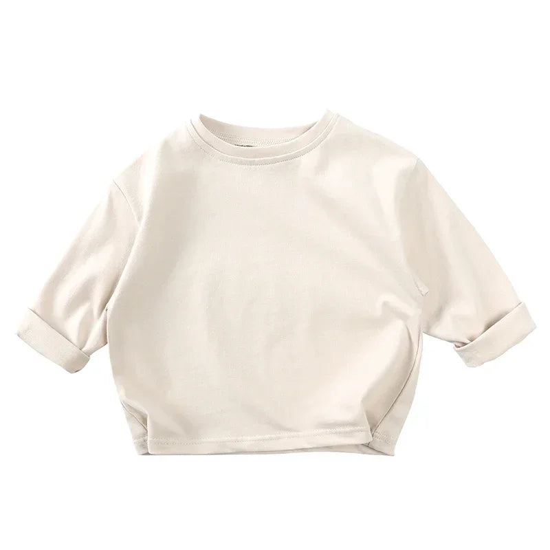 Autumn Kids Boy Solid Casual Long Sleeve Top