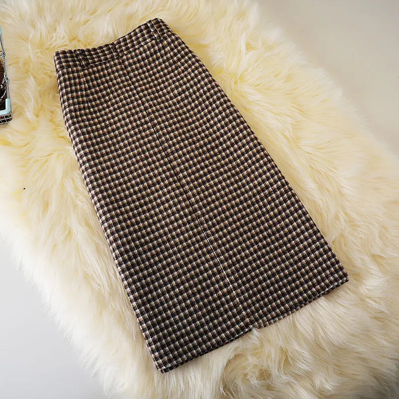 Herbst Neue High Waist Pocket Split Mittellange Röcke