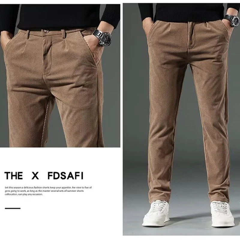 High Quality Brand Men's Corduroy Thicken Pants