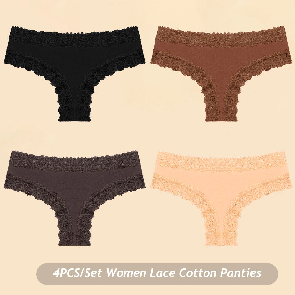 Women Floral Lace Seamless Brazilian Panties