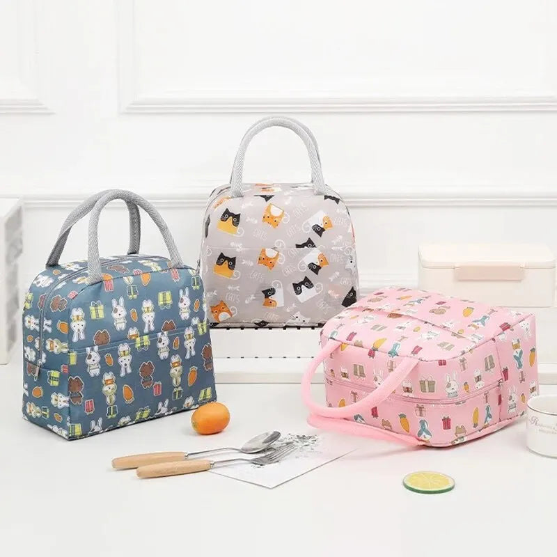 New Cartoon Cute Portable Tote Lunch Bag