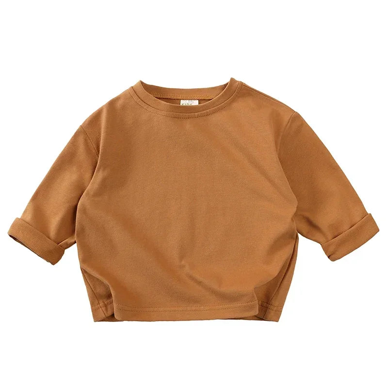 Autumn Kids Boy Solid Casual Long Sleeve Top