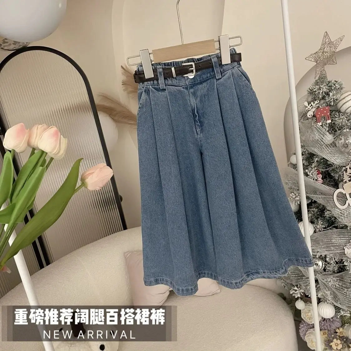 Girls Summer Tank Top Jeans Cute and Gentle Design Two Piece Set