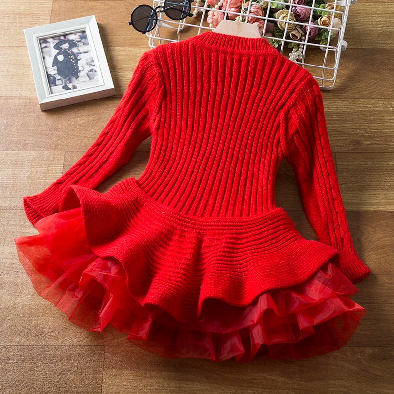 New Long Sleeve Girls Winter Dress