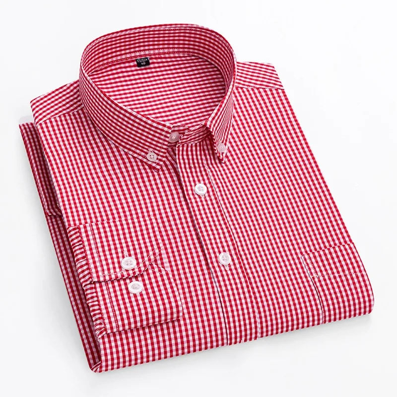 Herren Langarm Kariertes Hemd Herren Button Up Hemd