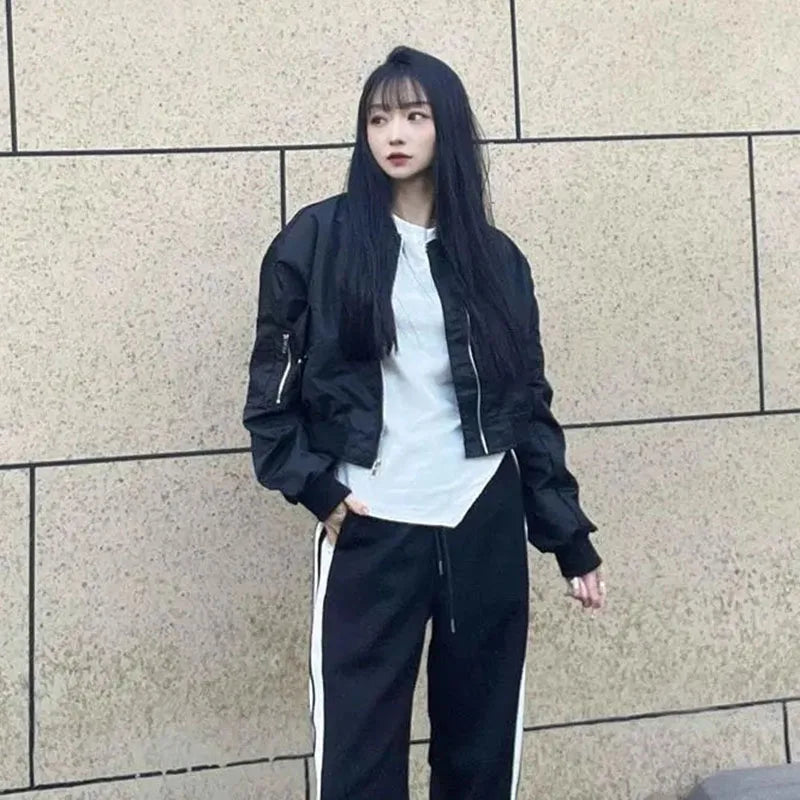 New Vintage Cropped Bomber Jacket