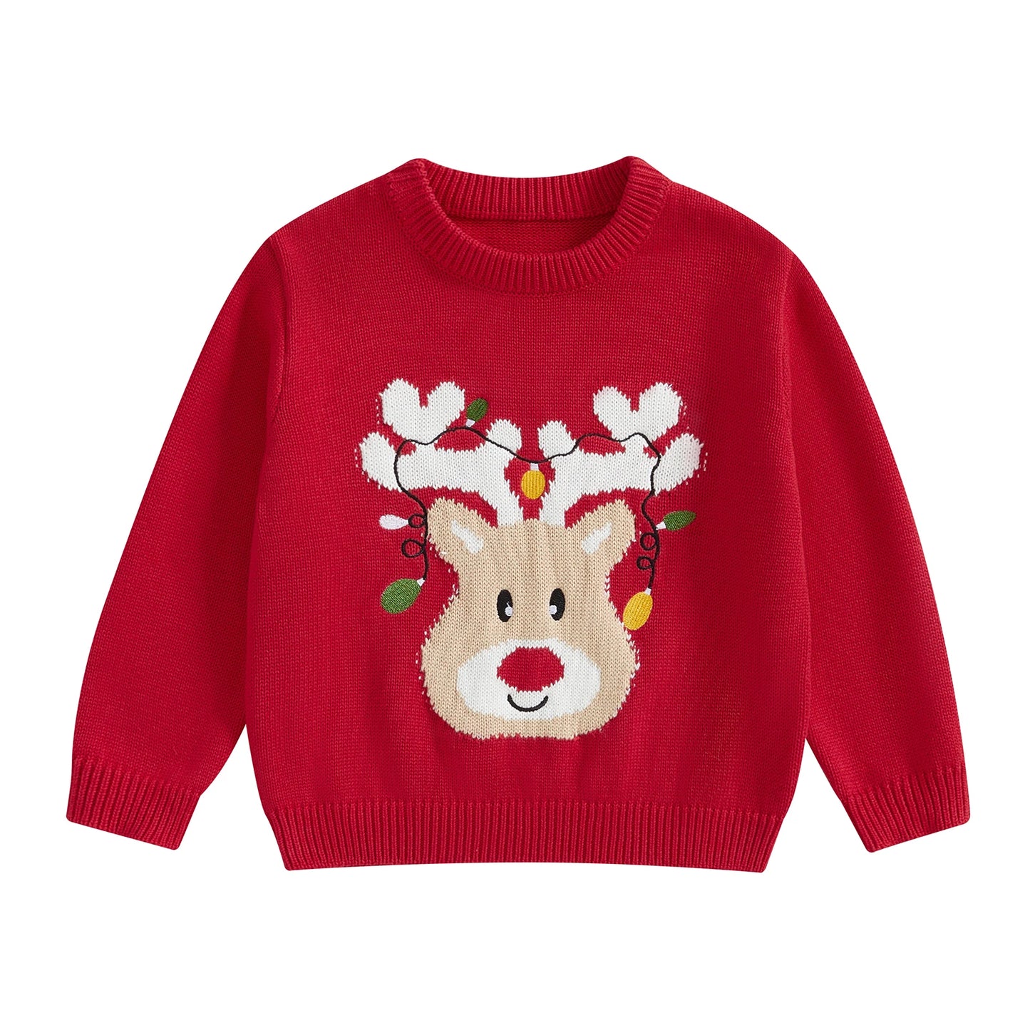 Weihnachtsgestrickte Baby-Mädchenpullover