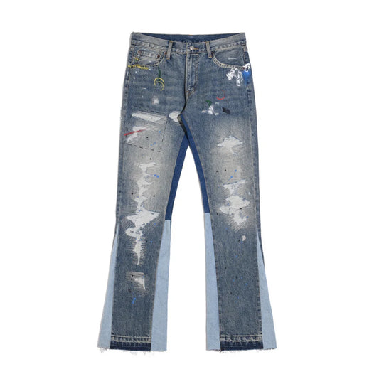 High Street Washes Prints Splashes Tinte Retro Jeans