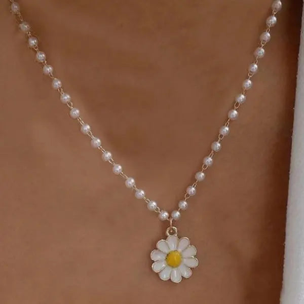 New Double Layer Daisy Flower Clavicle Necklace