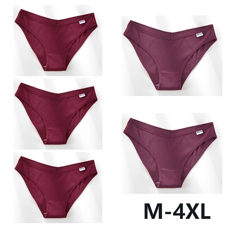 Women Sexy V Waist Plus Size Briefs Low-Rise Comfortable Lingerie