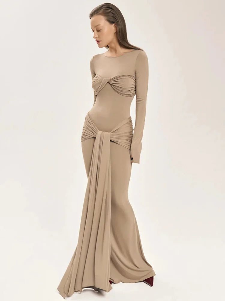 Tossy Damen Sexy Plissee Maxikleid