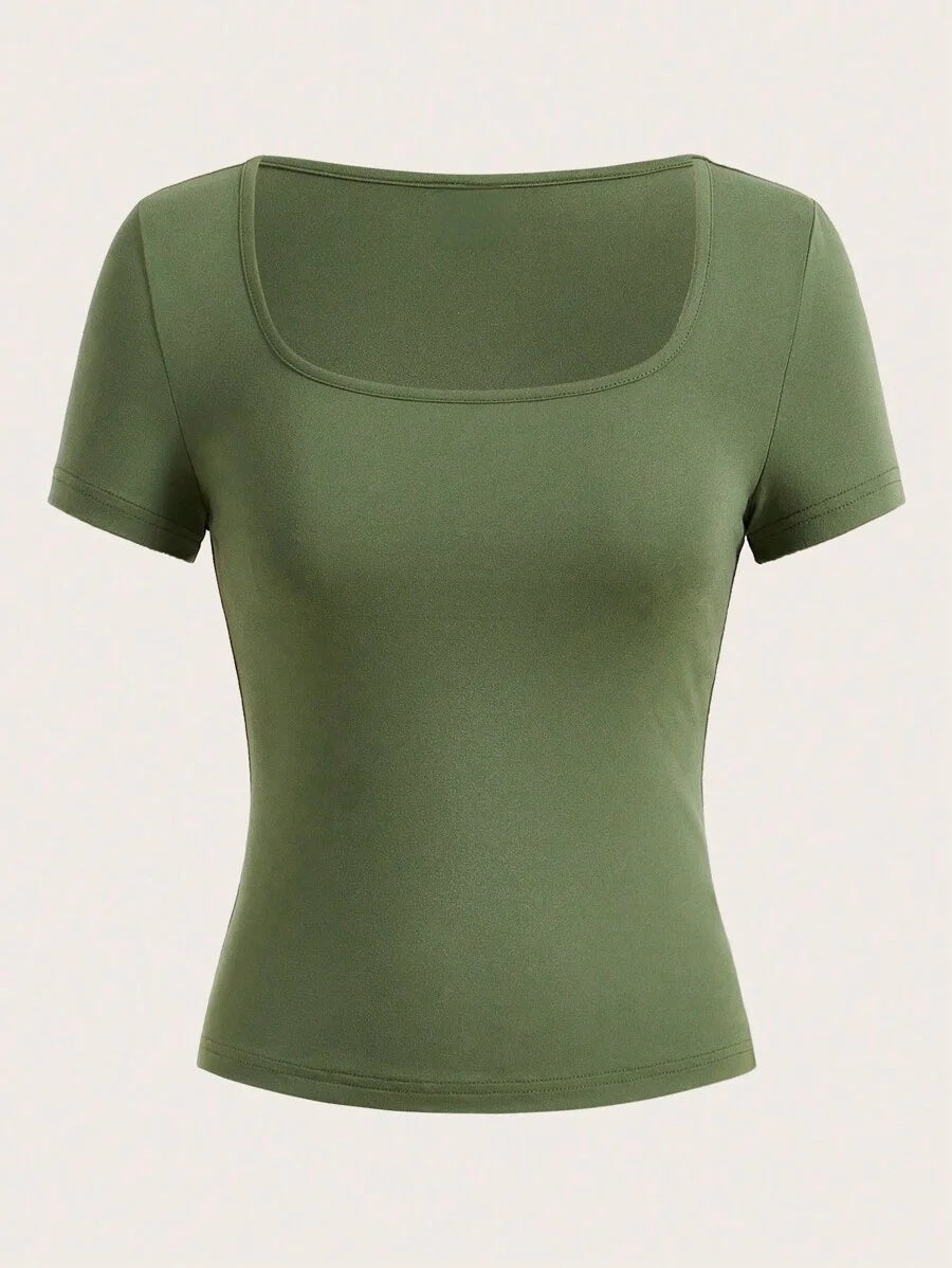 New Vibrant Square Neck T-Shirt