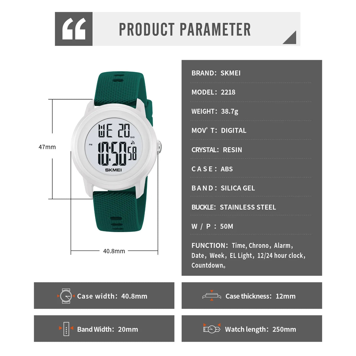 Women Waterproof Sports LED Display Wristwatches