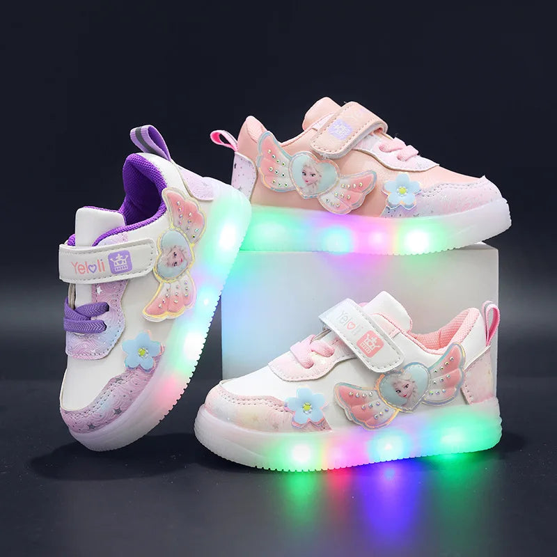 New Disney LED Casual Pink Purple Shoes