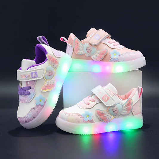 New Disney LED Casual Pink Purple Shoes
