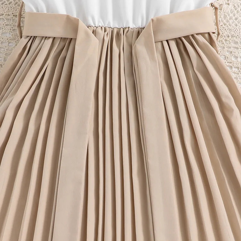 Sommer Neue Ankunft Mädchen Ärmelloses O Neck Rüschen Kleid