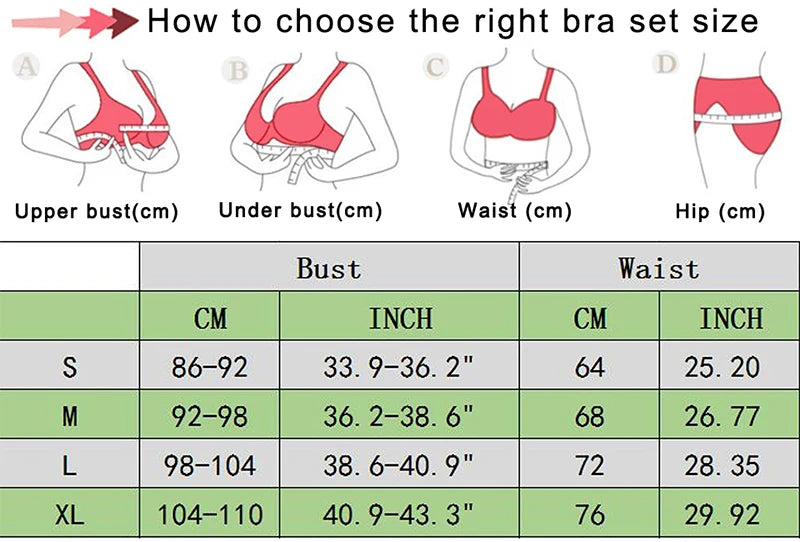 Women Long Sleeve Bra Thong Lingerie Set