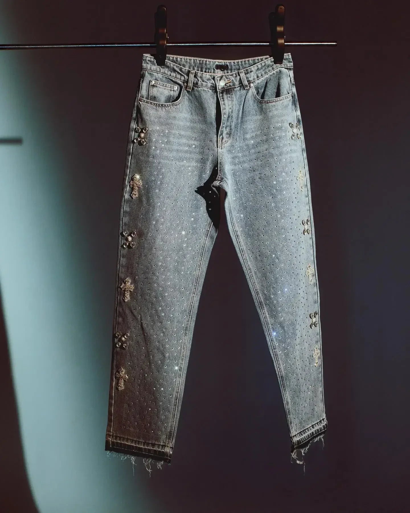 Männer Harajuku Hip Hop Kreuz Grafik Jeans