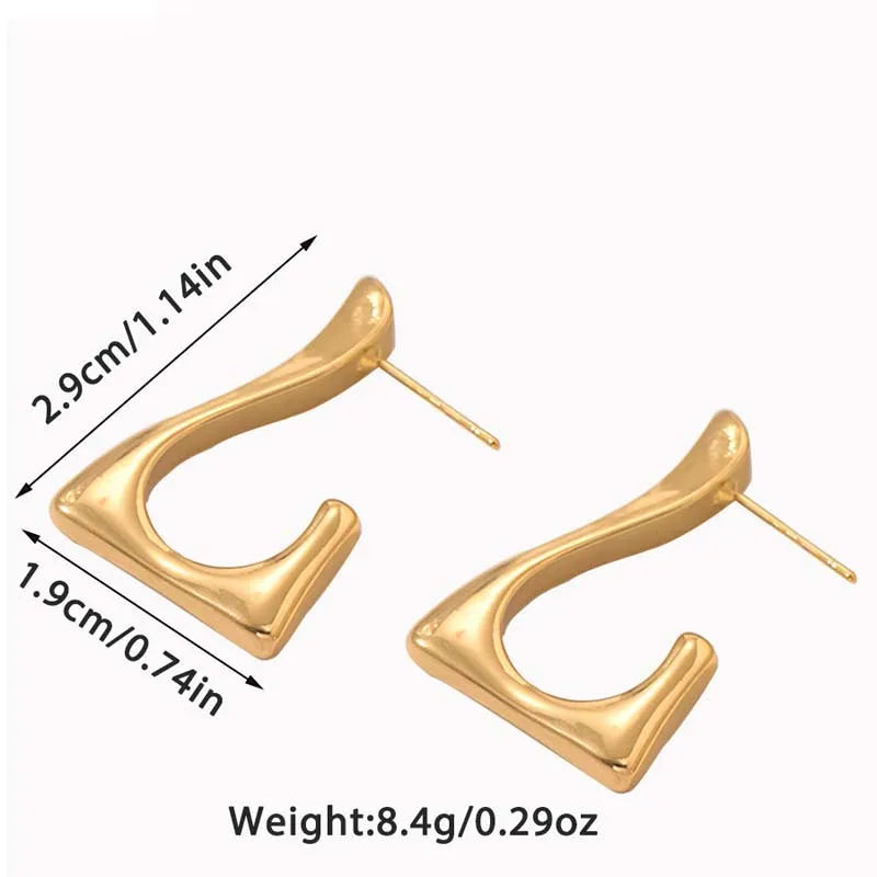 New Fashion Metal Geometric Smooth Chunky Drop Earring