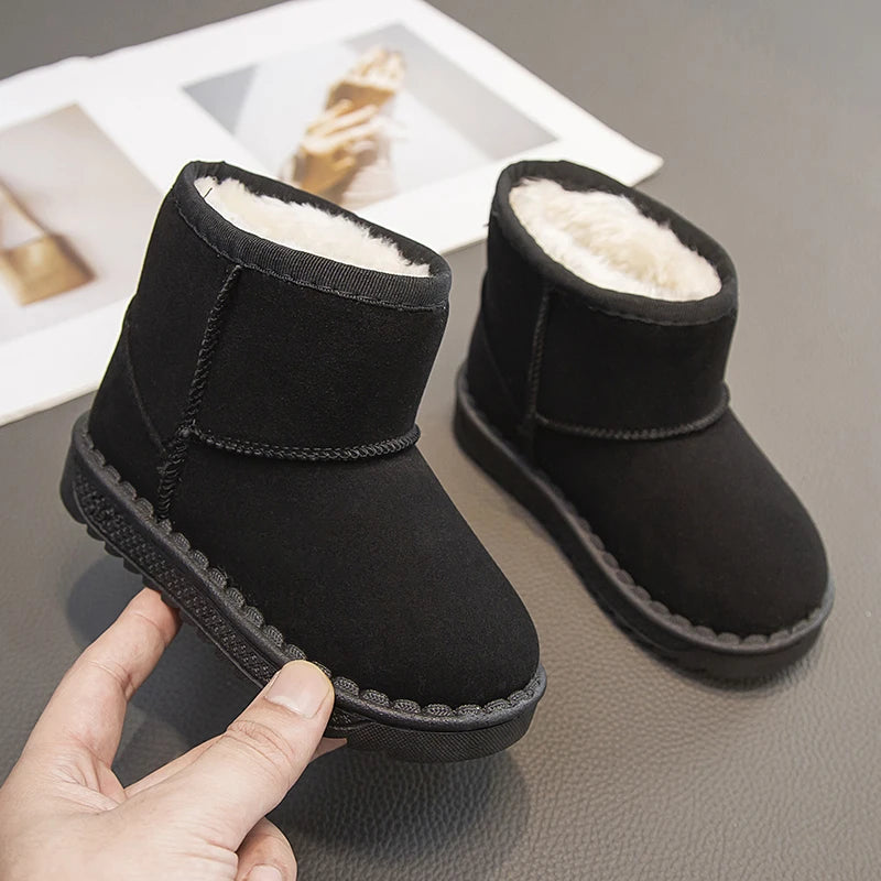New Leisure Thick Fur Platform Winter Kids Short Boot