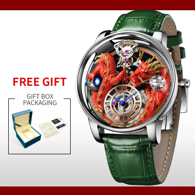 3D Gold Dragon Astronomia Quartz Watch