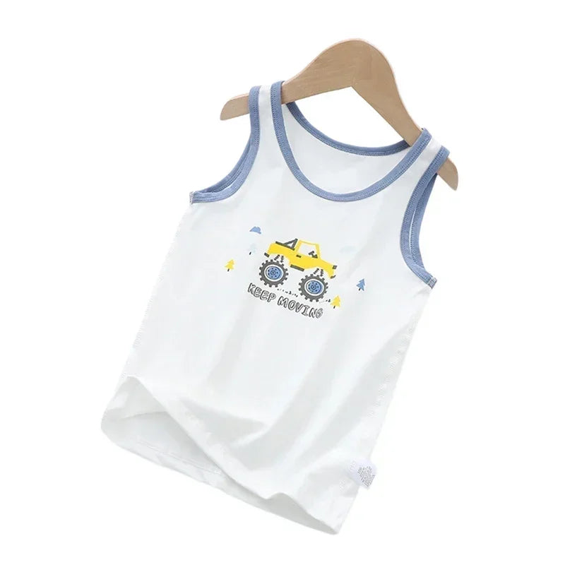Summer Sleeveless Breathable Cotton Children T-shirt