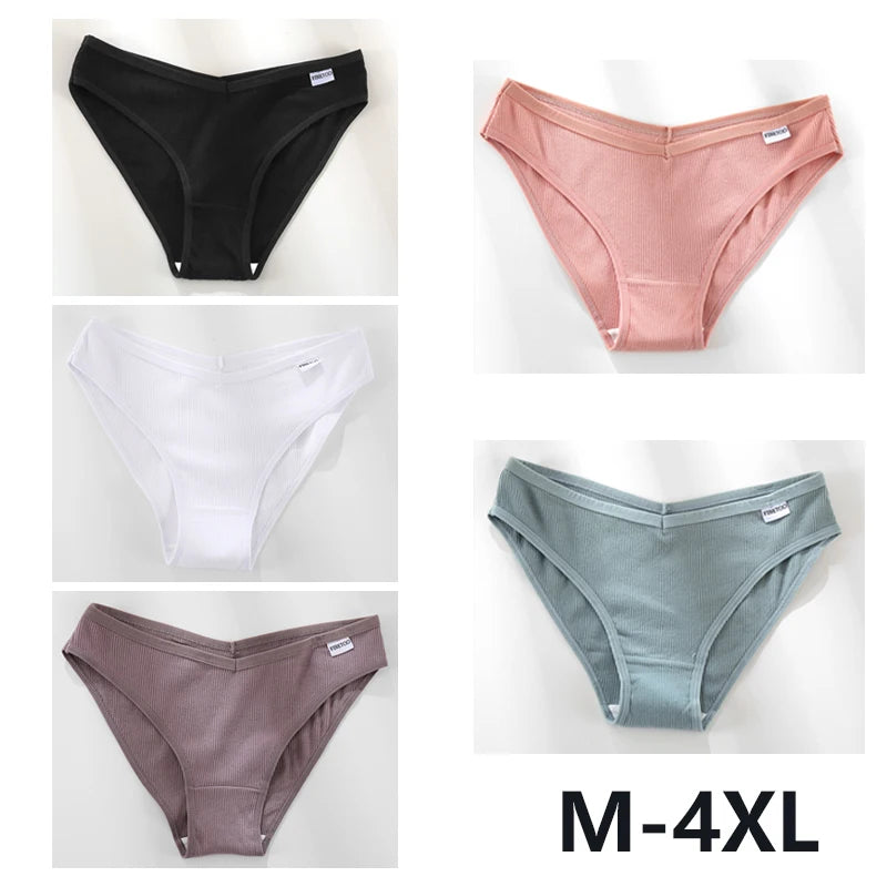 Women Sexy V Waist Plus Size Briefs Low-Rise Comfortable Lingerie
