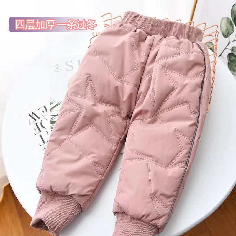 Children Thick Plus Velvet Thicken Denim Pants
