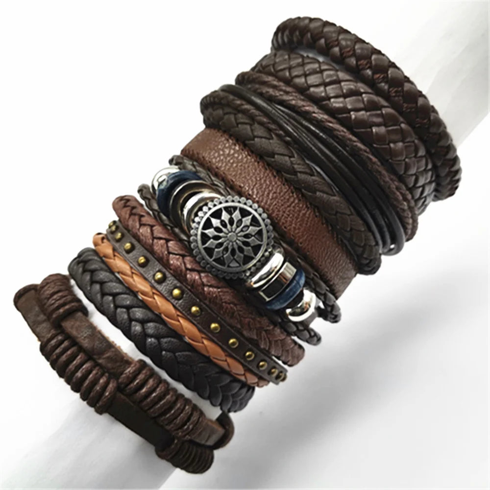 10 Pcs/set Black Wrap Women New Fashion Bracelets