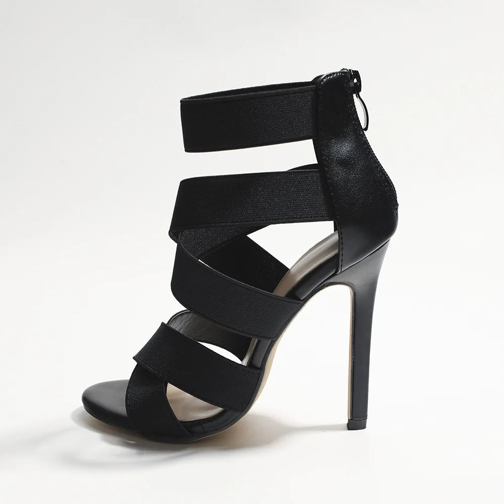 Womens Broadband Back Zipper Party Wedding Sandal