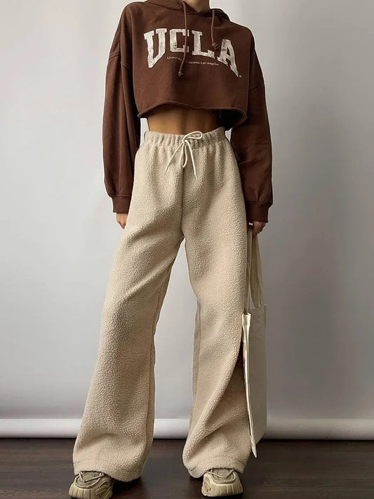 Wolfeel Damenhose mit weitem Bein aus Lammwolle