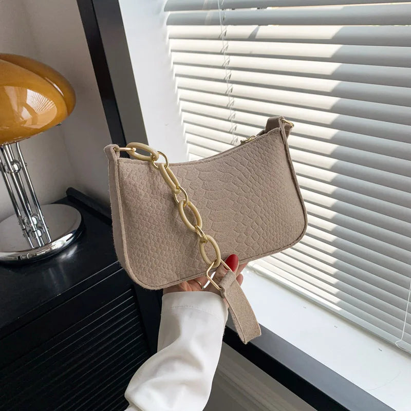 Schlichte Schulter- und Crossbody Tasche Retro