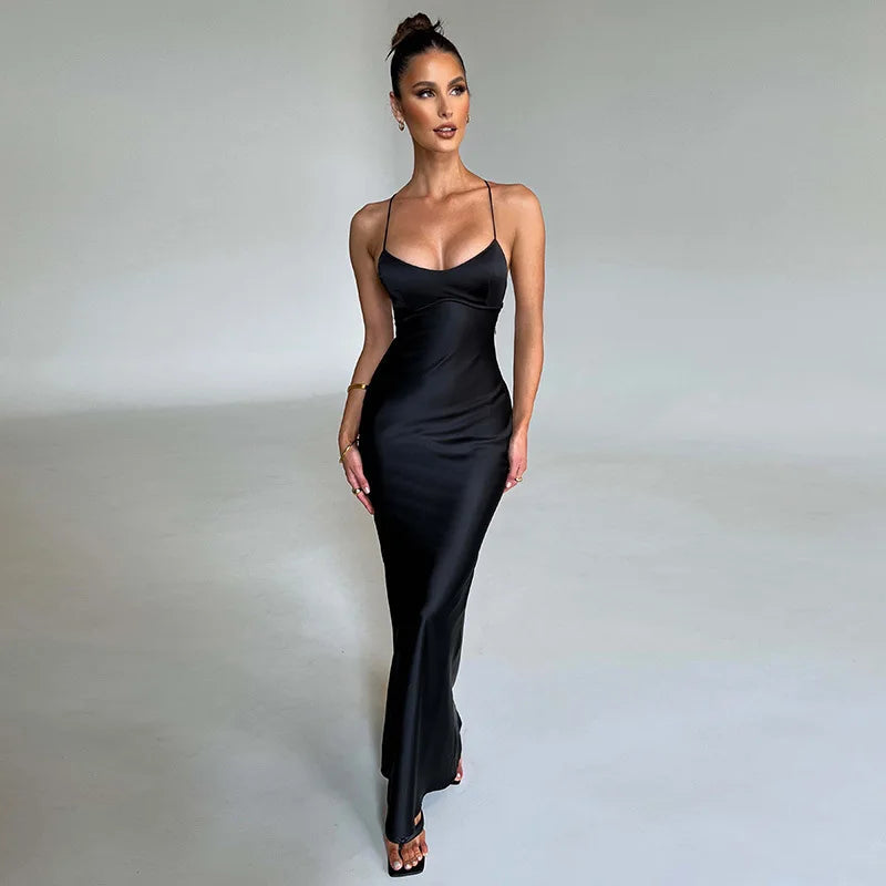 Sexy Backless Bandage Party Maxi Lace Up Slip Club Dress