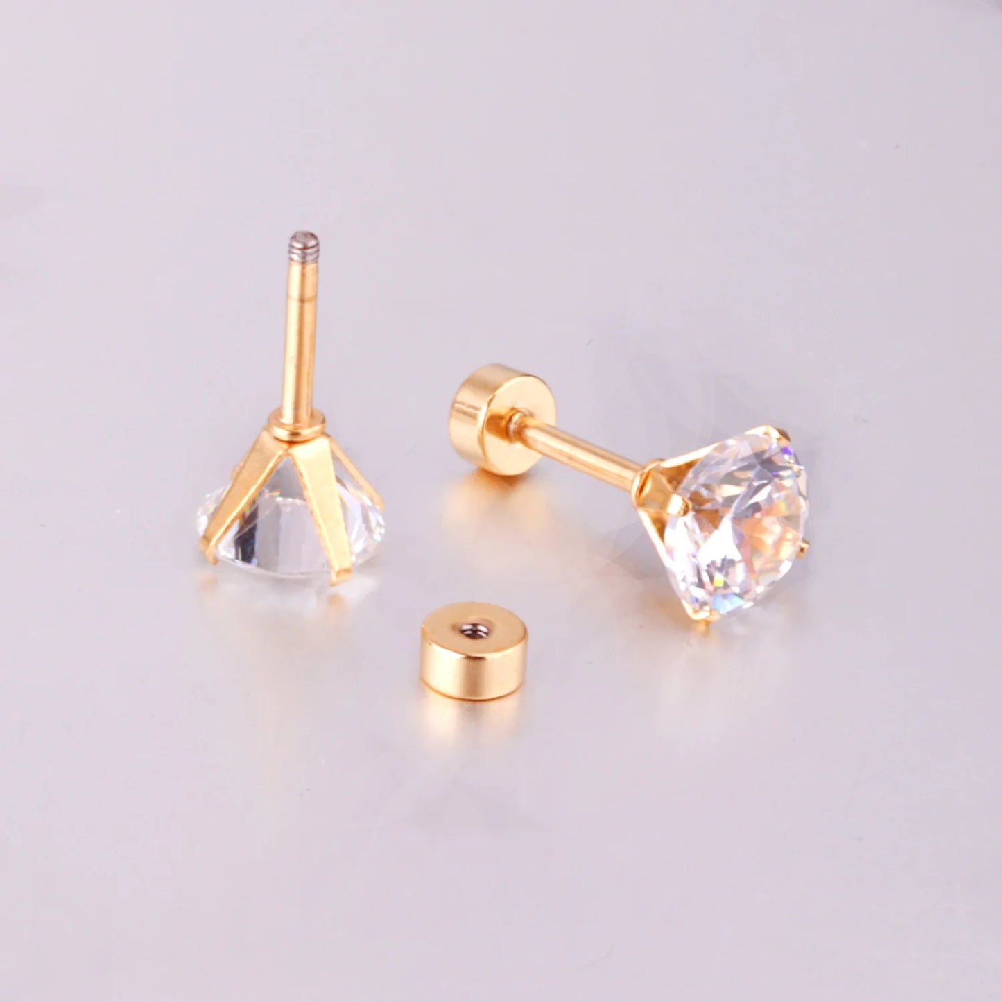 12Pair Cubic Zirconia Stud Earrings