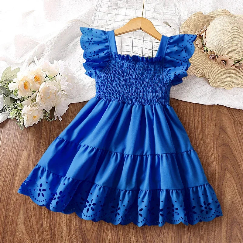 Girls Ruffles Tulle Casual Layered Dresses