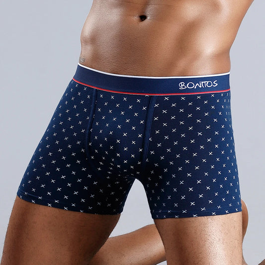 Baumwoll-Boxershorts mit Aufdruck für Herren