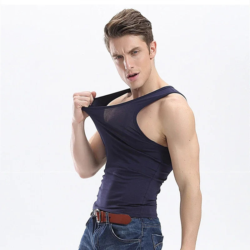 Weste Baumwolle Schlank Unterwäsche Elastische Casual Unterhemden Männlichen Tank Tops