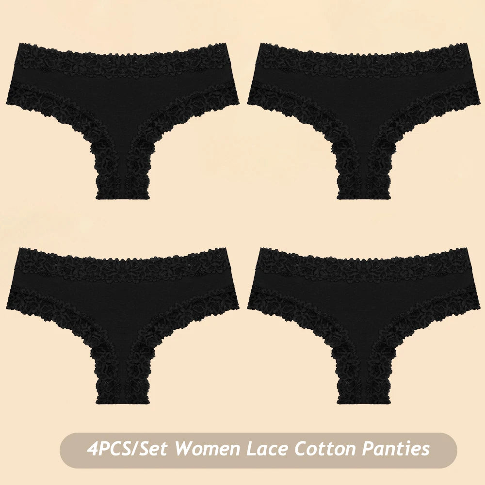 Women Floral Lace Seamless Brazilian Panties