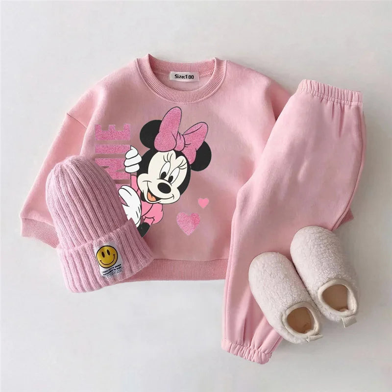 New Warm Fleece Mickey Mouse Clothes Set