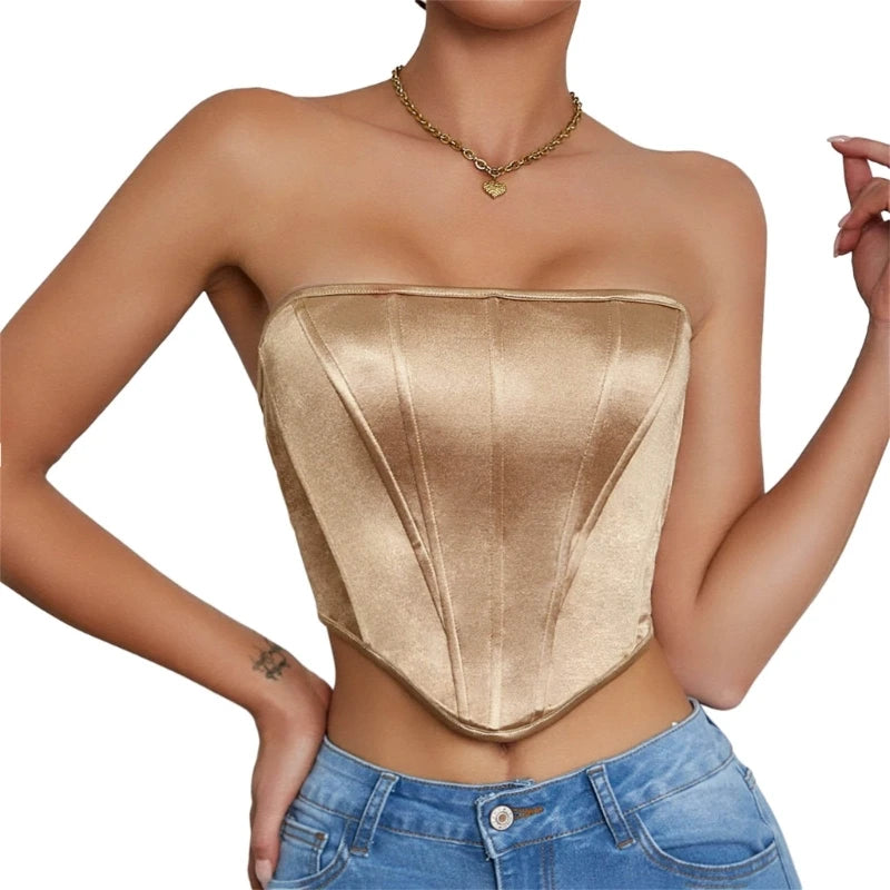 Bright Fishbone Corset Tops